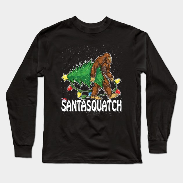 Santasquatch Bigfoot Sasquatch Ugly Christmas Long Sleeve T-Shirt by intelus